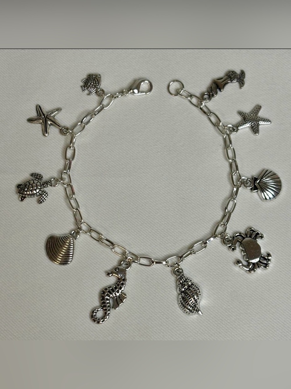 Handmade Silver Beachy Charm Bracelet